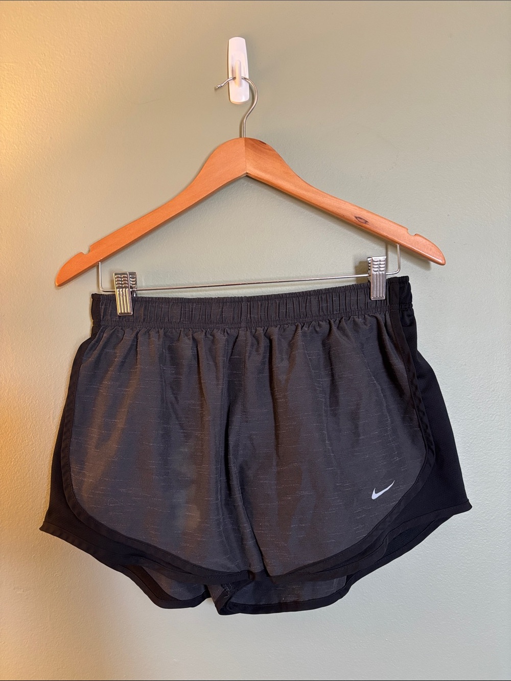Nike Women's Black Athletic Running Shorts with Swoosh